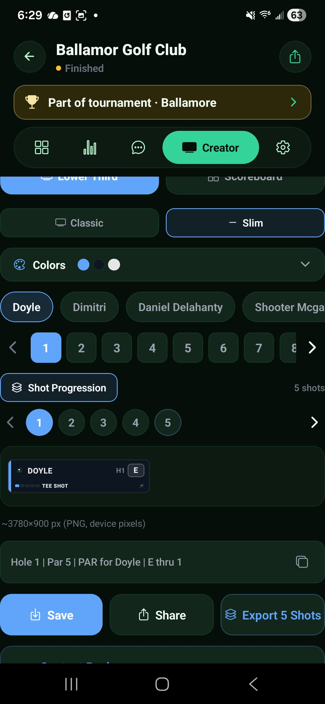 Creator — Slim lower third template with smaller preview and dimensions
